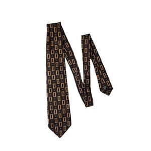 La Vita Di Moda Silk Necktie Brown Gold Blue Italy